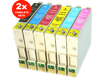 2x Cartridges voor Epson T0481 /2/3/4/5/6
