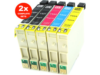 2x Cartridges voor Epson T0551/2/3/4