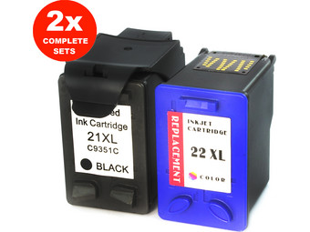 2x Cartridges voor HP21XL & HP22XL
