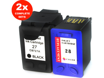 2x Cartridges voor HP27 & HP28