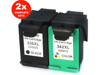 2x zestaw tuszów do drukarki HP | 336 - 342