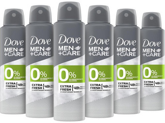 6x Dove Men+Care Extra Fresh 0% Deo