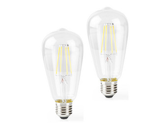 2x Nedis Smart LED-Lampe | ST64 (transparent)