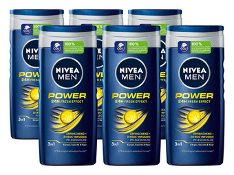 6x żel Nivea For Men Power Refresh | 400 ml