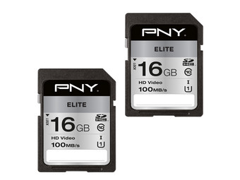 2x PNY SDHC-Kaart Elite | 16GB